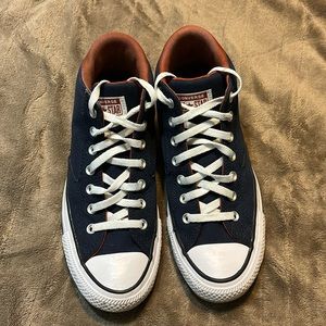 Converse CTAS Malden Street Mid Canvas Obsidian/Orange SZ 10 Mens Worn Twice